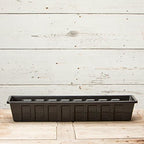 Root & Vessel Poly-Pro Plastic Flower Box Planter, Black, 30-Inch