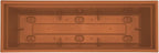 Bloem Dayton 24" Terra Cotta Recycled Plastic Rectangle Window Box Planter with Saucer Tray for Indoor and Outdoor Gardening