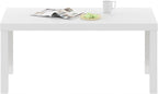 Furinno CLASSIC Coffee Table, Modern Rectangle Coffee Table with 1.8" Triple Thick Tabletop, Side Table, Toolless Assembly, for Living Room, Home Office, White