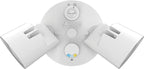 Lithonia Lighting HomeGuard 2-Light LED Outdoor Flood Lights, Outdoor LED Lights, Dusk to Dawn Sensor, Adjustable Lumens, Selectable Color, Round Heads, White (HGX LED 2RH ALO SWW2 120 PE WH M2)