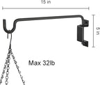 15" 360° Swivel Plant Hanger - Heavy Duty Solid Steel Wall Hook, 12-Directional Adjustable for Bird Feeders, Outdoor/Indoor Plants, Garden & Patio (2-Pack)