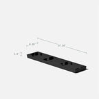 Veradek Midori Long Trough Planter (Black, 31 inch - 2 Pack with 2 Saucer Trays)