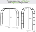 Arbor Black Metal Garden Arch with Two Size Options