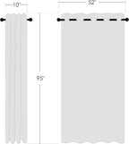 NICETOWN Bedroom Blackout Curtain & Drape 95 inch Length - Thermal Insulated Solid Grommet Sound Reducing Window Drape for Living Room/Laundry, 1 Panel, Natural, W52 x L95