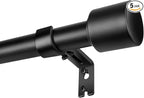 1' Diameter Matte Black Curtain Rod, 30-60 inch, Fits 30-54 Windows, Heavy Duty, Adjustable, Telescopic, Splicing Metal, Extra Long, for Windows & Sliding Glass Door