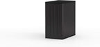 Suncast Heavy-Duty Resin Outdoor Storage Cabinet, 30" W x 20.25" D x 36" H Dark Grey Base Garage Storage Cabinet with Lockable Doors and Metal Reinforced Shelves, Made in The USA