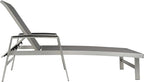 Christopher Knight Home Patio Aluminum Chaise Lounge, Adjustable Mesh Chaise Lounge, 5 Position Backrest Recliner, Lounge Chair with Armrest, Ourdoor Deep Seating Lounge for Poolside Backyard, Grey