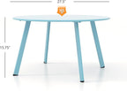 Grand patio Round Coffee Table, Weather Resistant Patio Side Table, Outdoor Round End Table with Square Feet, Great for Backyard, Patio, Deck, Blue