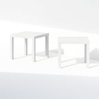 Furinno Classic Coffee Table Set of 2, Square Modern Coffee Table with Triple Thick Tabletop, Side Table with 4 Legs, for Living Room, Bedroom, Home Office, White