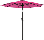 AreShark 9 FT Patio Umbrella for Outdoor, Outdoor Table Umbrella with Push Button Tilt and Crank, Outdoor Patio Umbrellas with 8 Sturdy Ribs for Market, Garden, Pool (Rose Pink)