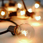 String Lights 50 ft Shatterproof LED Globe Bulbs, Warm White, 52 Count