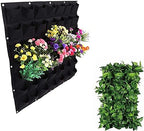 Hanging Planting Grow Bags, 49 Pockets Hanging Vertical Wall Planter Wall Mounted Grow Bag Outdoor Indoor Gardening Vertical Greening Flower Container, Planting Bags Storage Bags(1.0 m × 1.0 m, Black)