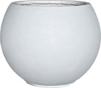 17 H x 21" Dia (15" Pot Opening) Round Fiberstone Planter with Drainage Hole, White, Indoor/Outdoor Large Plant Pot for Home Patio Garden, Ideal for Large Plants