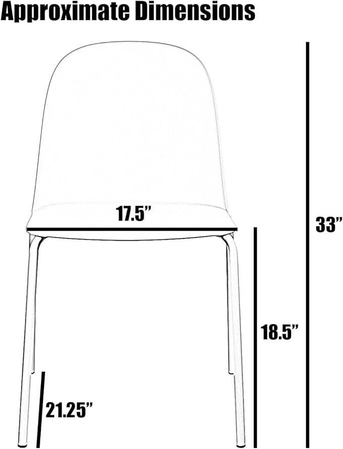 2xhome Modern Stackable Armless Dining Chair | Plastic Shell Seat with Metal Legs | Indoor or Outdoor Use | Home Kitchen Patio (2, Black, No Padding)