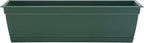 Bloem Dayton Window Box Planter: 24" - Turtle Green - 100% Recycled Durable Plastic Box, Elevated Feet, for Indoor and Outdoor Use, Gardening, 5 Gallon Capacity