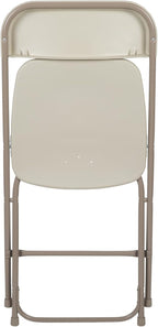 Flash Furniture Hercules Series Plastic Folding Chairs for Parties and Weddings, Stackable Commercial Event Seats, Set of 10, Beige