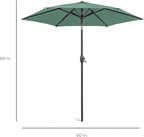 Best Choice Products 7.5ft Heavy-Duty Round Outdoor Market Table Patio Umbrella w/Steel Pole, Push Button Tilt, Easy Crank Lift - Seaglass