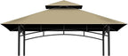 Grill Gazebo Replacement Top, 5 * 8 Outdoor BBQ Top Cover, Double Layer BBQ Gazebo Top Canopy for Model #L-GG001PST-F (Khaki)