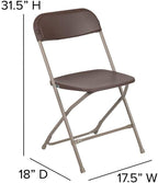 Flash Furniture Hercules™ Series Plastic Folding Chair - Brown - 2 Pack 650LB Weight Capacity Comfortable Event Chair-Lightweight Folding Chair