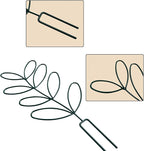 2Pack Indoor Plant Trellis Metal Wire Garden Trellis ，Small Climbing Leaf Shape Trellis for Garden Potted Plant Houseplant(Blackish)