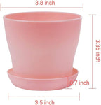 TDHDIKE 10 Pcs Plastic Planters Indoor Pots, Mini Flower Seedlings Nursery Flower Pot with Pallet, Modern Decorative Gardening Containers
