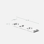 Veradek Midori Long Trough Planter (White, 31 inch - 2 Pack with 2 Saucer Trays)
