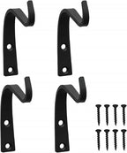 Cast Iron Plant Hooks for Hanging Baskets Indoor, Heavy Duty Plant Hangers Outdoor, Rustic Planter Hook Hanging Lanterns Bird Feeders, 4 Inch (4 Pack)