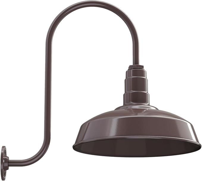 Wall Light, Dark Bronze Farmhouse Barn Fixture with 16-Inch Dome