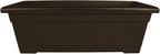 The HC Companies 28 Inch Romana Planter Box with Drainage Plug, Lightweight UV-Resistant Plastic Outdoor Planters, 1-Pack Flower Box for Garden, Patio, Balcony, and Fence, Chocolate