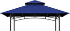 Grill Gazebo Replacement Top, 5 * 8 Outdoor BBQ Top Cover, Double Layer BBQ Gazebo Top Canopy for Model #L-GG001PST-F (Blue)