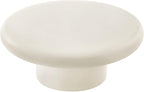 Modway Argos Round Concrete Coffee Table in White - Cement Low Coffee Table for Sitting on The Floor - Weather Resistant Stone Patio Coffee Table - Indoor Outdoor 34 Inch Center Table