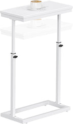 TUTOTAK End Table, Side Table, Tall Couch Table, Sofa Table, Living Room, Bedroom,White TB01BW083