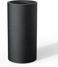 Kante 27.8 Inch Tall Cylindrical Planter, Large Round Plant Pots with Drainage Hole, Made with Concrete, Suitable for Indoor Outdoor Plants, Home Decor, Black