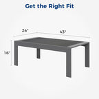 Wisteria Lane Aluminum Outdoor Patio Furniture Coffee Table, All-Weather - Image 2