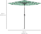 Best Choice Products 10ft Solar Polyester LED Lighted Patio Umbrella w/Tilt Adjustment and UV-Resistant Fabric