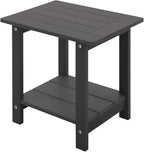 Double Adirondack Side Table Weather Resistant, Outdoor Rectangular End Table for Adirondack Chair, Dark Brown