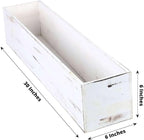 Efavormart 30"x6" Whitewash Wood Planter Box with Plastic Liner, DIY Rustic Rectangle Wooden Box for Succulents, Long Wedding Table Centerpieces and Farmhouse Decor