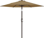 AreShark 7.5FT Patio Umbrella Table Market Umbrella with 6 Sturdy Ribs, Button Tilt/Crank, Heavy-Duty Outdoor Umbrellas for Pool, Deck, Garden and Backyard, Khaki