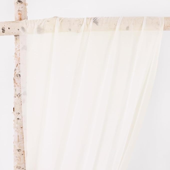 Outdoor Curtains: Ivory Sheer Wedding Arch Drapes, 2 Panels, 29 x 240 Inch