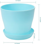 TDHDIKE 10 Pcs Plastic Planters Indoor Flower Plant Pots, Mini Flower Seedlings Nursery Pot/Planter/Flower Pot with Pallet, Modern Decorative Gardening Containers (Blue)