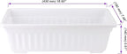 JOIKIT 6 Packs 17 Inch White Plastic Flower Window Boxes Planters with Drainage Holes & Tray, Rectangular Long Vegetable Flower Windowsill Box Planter Pot with Plant Label for Garden Patio Balcony
