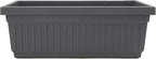 The HC Companies Venetian Window Planter Box w/Drain Plug - Long Planter Box for Windowsills, Balconies & More - Plastic Rectangular Outdoor Planters for Herbs & Flowers (18" Warm Gray, Pack of 1)