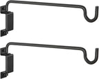 16" 360° Swivel Plant Hange - Heavy Duty Solid Steel Wall Hook, 12-Directional Adjustable for Bird Feeders, Outdoor/Indoor Plants, Garden & Patio, Rust-Resistant Black