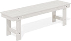 SERWALL 2-Person Outdoor Bench Backless, HDPE Outdoor Benches Weatherproof, 700 Lbs Weight Capacity, Poly Lumber Patio Furniture for Garden, Porch and Park, White