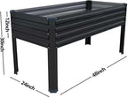 Galvanized Raised Garden Bed with Legs,48×24×30in Elevated Planter Box for Backyard,Garden, Patio, Balcony, 350lb Capacity,Planters for Outdoor Plants,Black