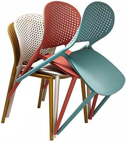 2xhome Set of 2 Patio Dining Chairs | Modern Stackable Outdoor Pool Side Chair | Weather Resistant Plastic for Yard, Porch, Balcony, Kitchen, Teal