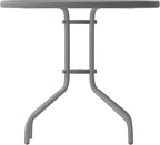 Flash Furniture Bellamy 31.5'' Round Indoor/Outdoor Tempered Glass Metal Frame Side Table, Silver
