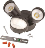 Lithonia Lighting HomeGuard 2-Light LED Outdoor Flood Lights, Motion Sensor Outdoor Lights with Dusk to Dawn, 4000K Cool White, Round Heads, Dark Bronze (HGX LED 2RH 40K 120 MO DDB M2)