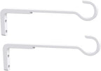 8 Inch 2 Pack White Heavy Duty Outdoor Plant Hangers, Iron Hanging Plant Brackets for Hanging Plants Outside, Metal Plant Hooks Plant Wall Hooks for Hanging Lantern, Bird Feeder