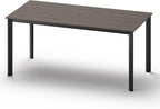 Outdoor Patio Dining Table, Aluminum & HDPS Outdoor Table with Umbrella Hole, All-Weather for Deck, Garden, Lawn, Backyard, Poolside (Charcoal)